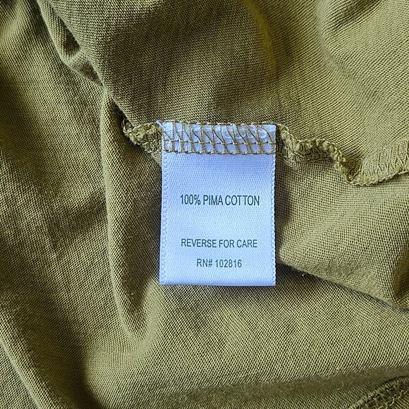 Garnet Hill Top Womens S Mustard Yellow Ruched Pima Cotton Drape Neck Tunic Soft - Picture 8 of 8